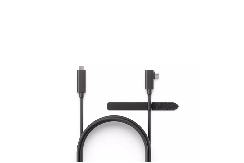 High-Speed Right-Angle USB-C Link Cable with Cable Management Strap