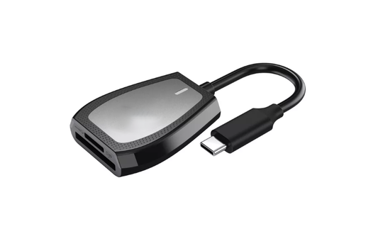 High-Speed USB-C Dual-Slot Card Reader with LED Status Indicator