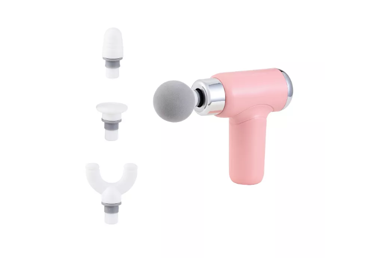Mini Cordless Percussion Massager with Interchangeable Heads and Multi-Speed Settings