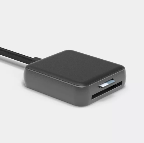 Compact USB Dual-Slot Media Card Reader with Braided Cable