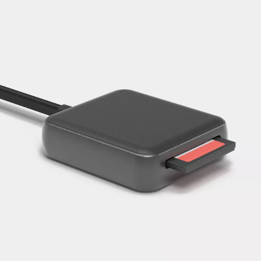 Compact USB Dual-Slot Media Card Reader with Braided Cable