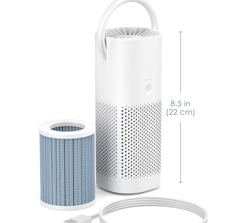 Cordless Personal Air Purifier with Rechargeable Battery and Multi-Position Stand