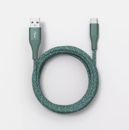6-Foot Braided USB-A to USB-C Charging and Syncing Cord
