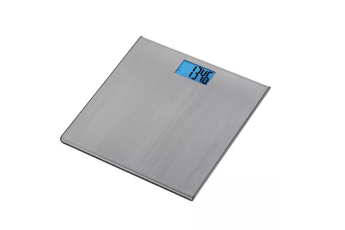 Stainless Steel Digital Bathroom Scale with Instant-On Technology and Wide Platform