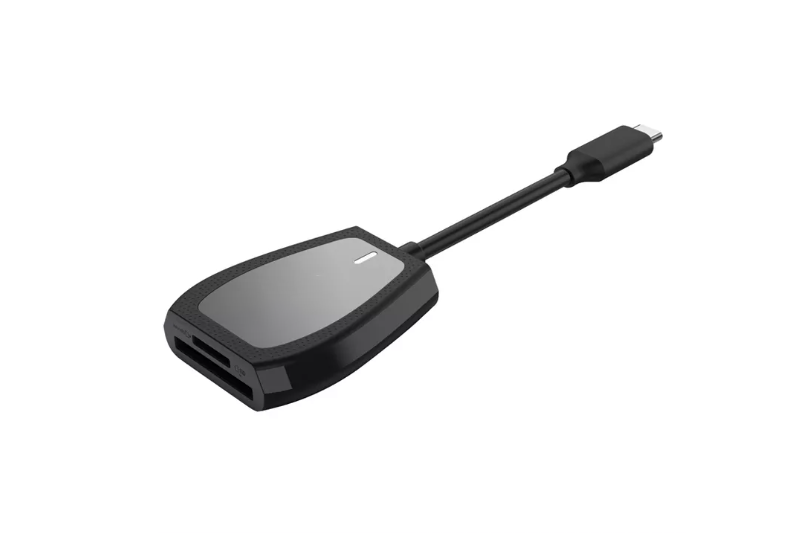 High-Speed USB-C Dual-Slot Card Reader with LED Status Indicator