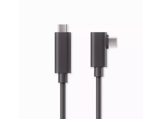 High-Speed Right-Angle USB-C Link Cable with Cable Management Strap
