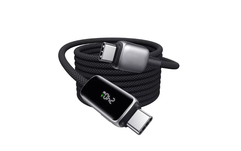 Smart Digital Display USB-C to USB-C Fast Charging Cable with Real-Time Power Monitoring