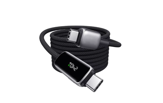 Smart Digital Display USB-C to USB-C Fast Charging Cable with Real-Time Power Monitoring